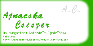 ajnacska csiszer business card